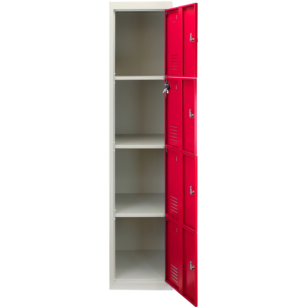Monstershop 4 Door Red Metal Storage Locker 3 Pack Image 3