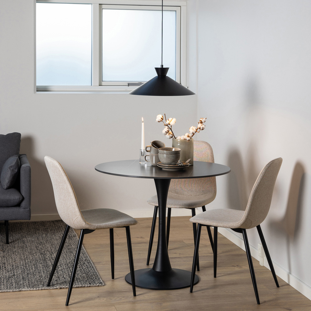 Furniture To Go Malta Black Ceramic 4 Seater Round Dining Table Image 6