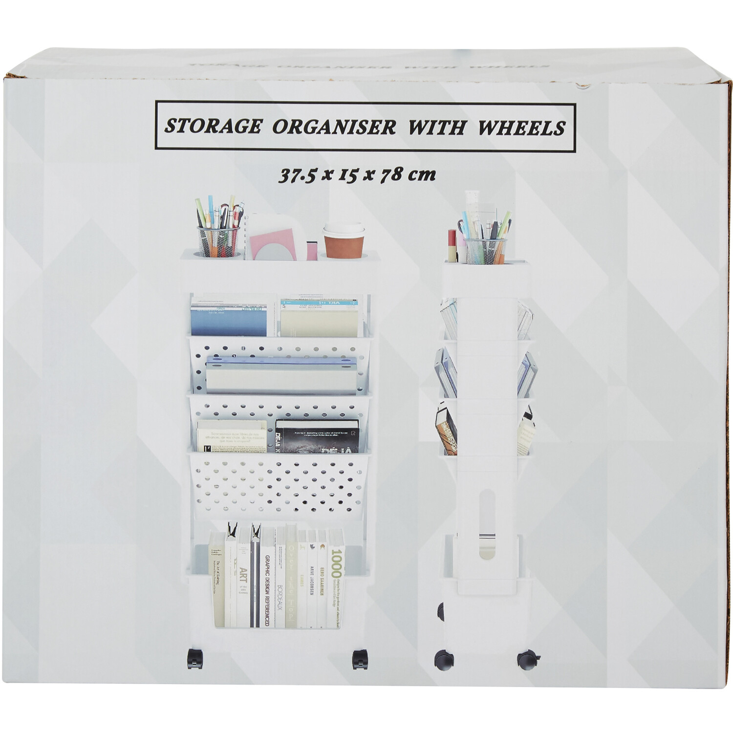 Storage Organiser With Wheels - White Image 7
