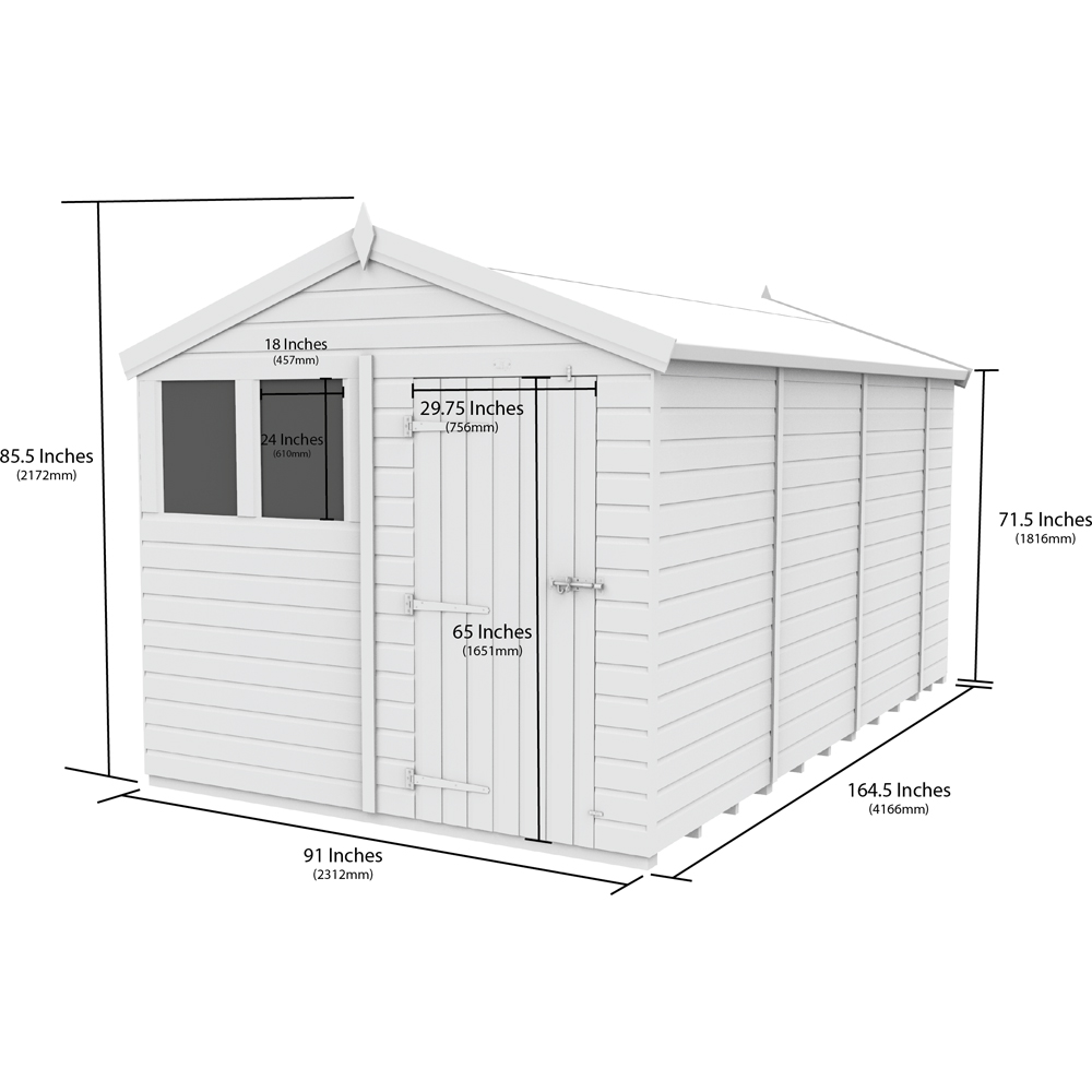 DIY Sheds 8 x 14ft Tongue and Groove Timber Apex Garden Shed Image 9