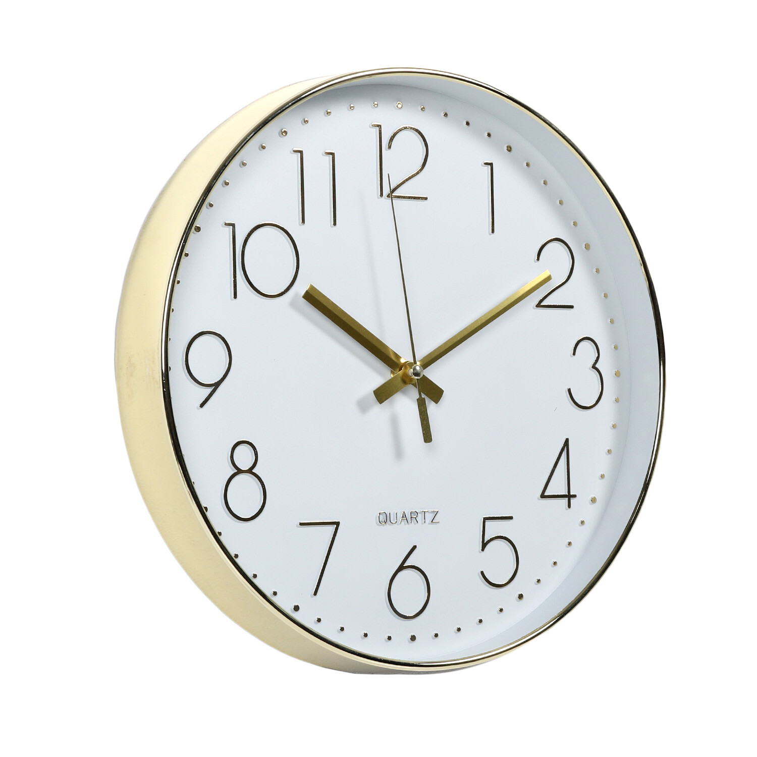 Gold Round Wall Clock 30cm Image 2