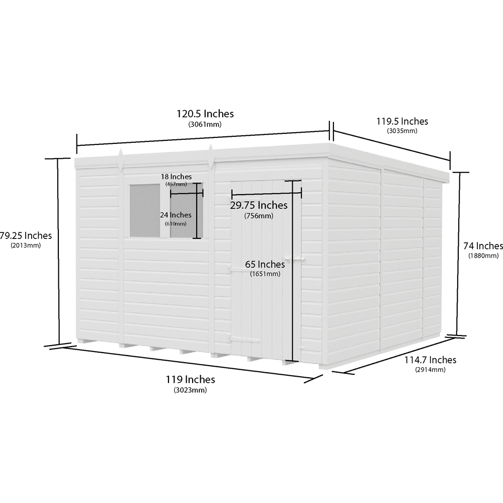 DIY Sheds Pent Garden Shed 10 x 10ft Image 4