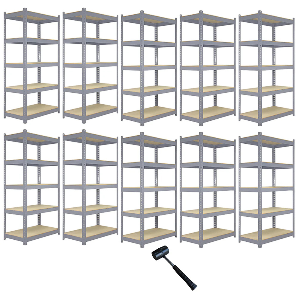 Monster Shop Q-Rax 5 Tier Grey Metal Racking Units 10 Pack (1) Image 7