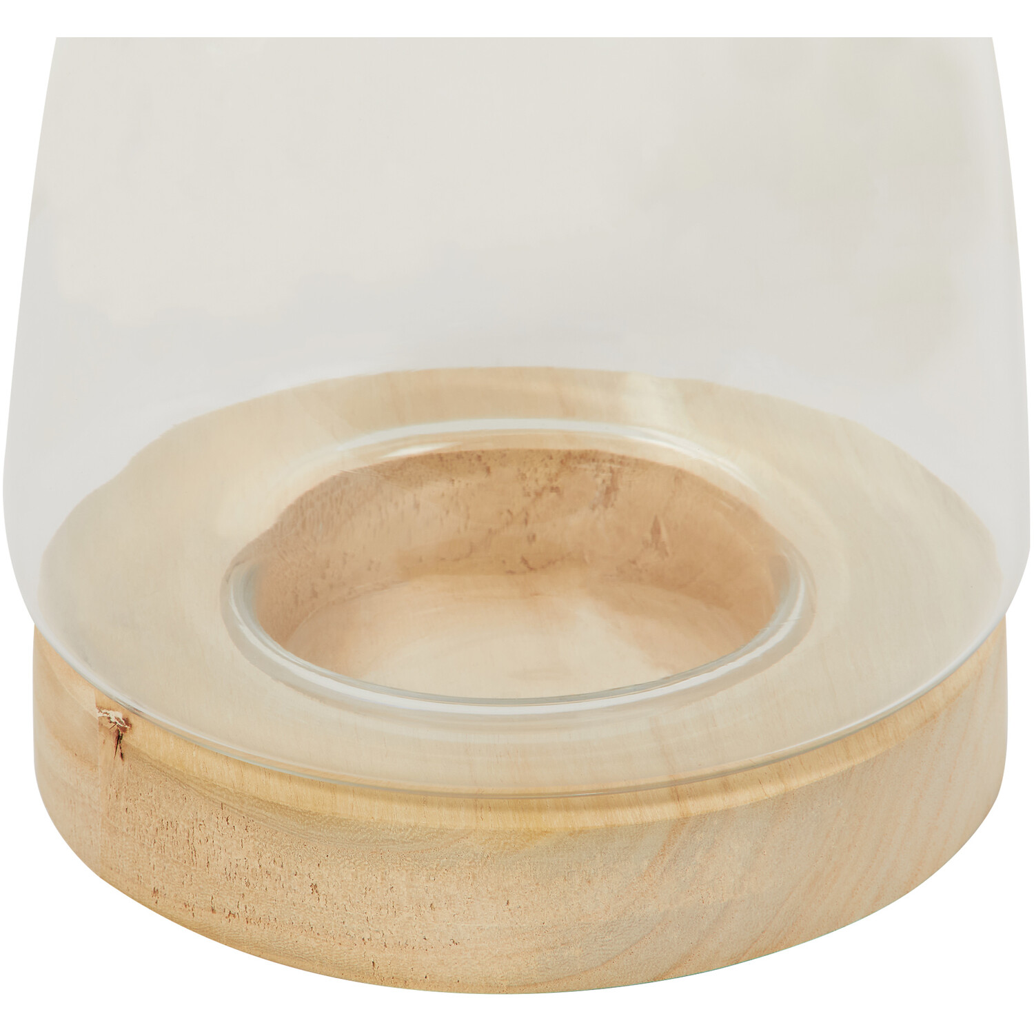 Glass Hurricane with Wooden Base Image 5
