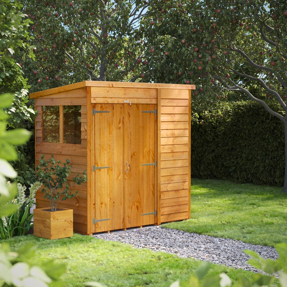 Power 6 x 4ft Overlap Pent Double Door Shed Image 2