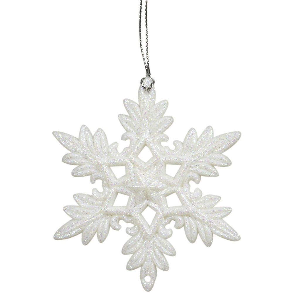 Snowflake Tree Decoration - Silver or White Image 2