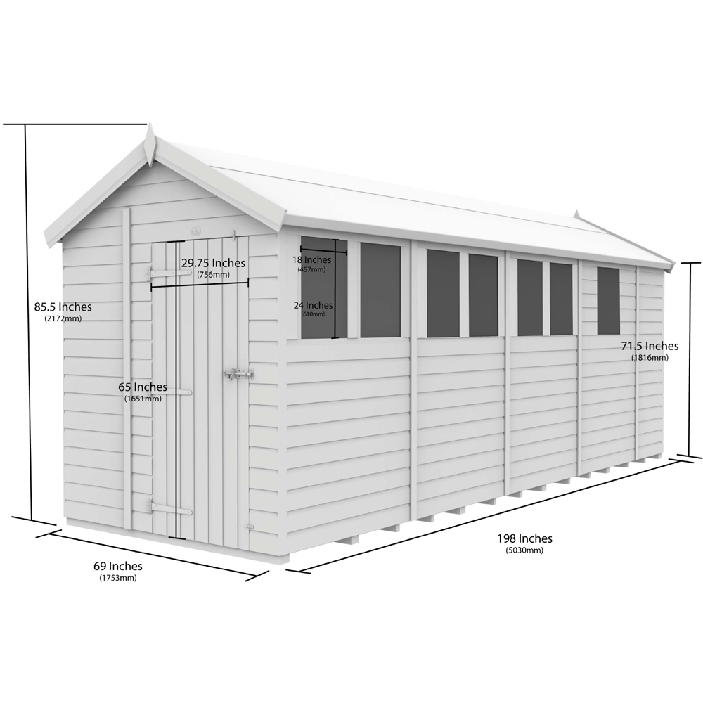 DIY Sheds 6 x 17ft Tongue and Groove Timber Apex Garden Shed Image 9