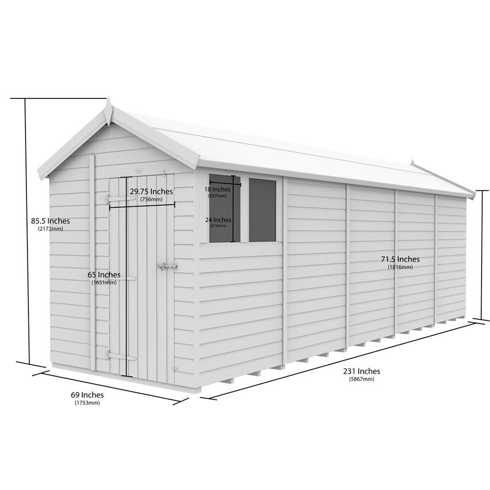 DIY Sheds 6 x 20ft Tongue and Groove Timber Apex Garden Shed Image 9