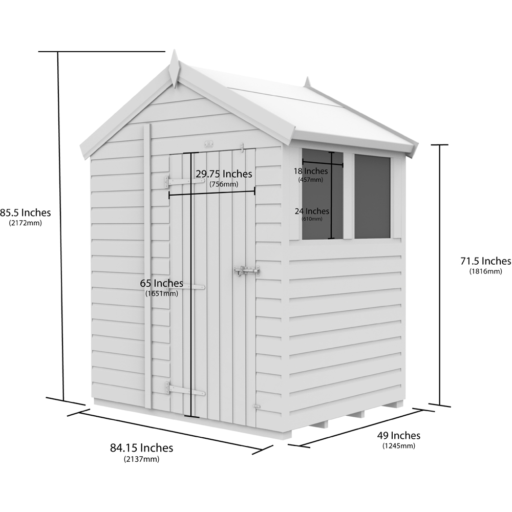 DIY Sheds 7 x 4ft Tongue and Groove Timber Apex Security Garden Shed Image 9