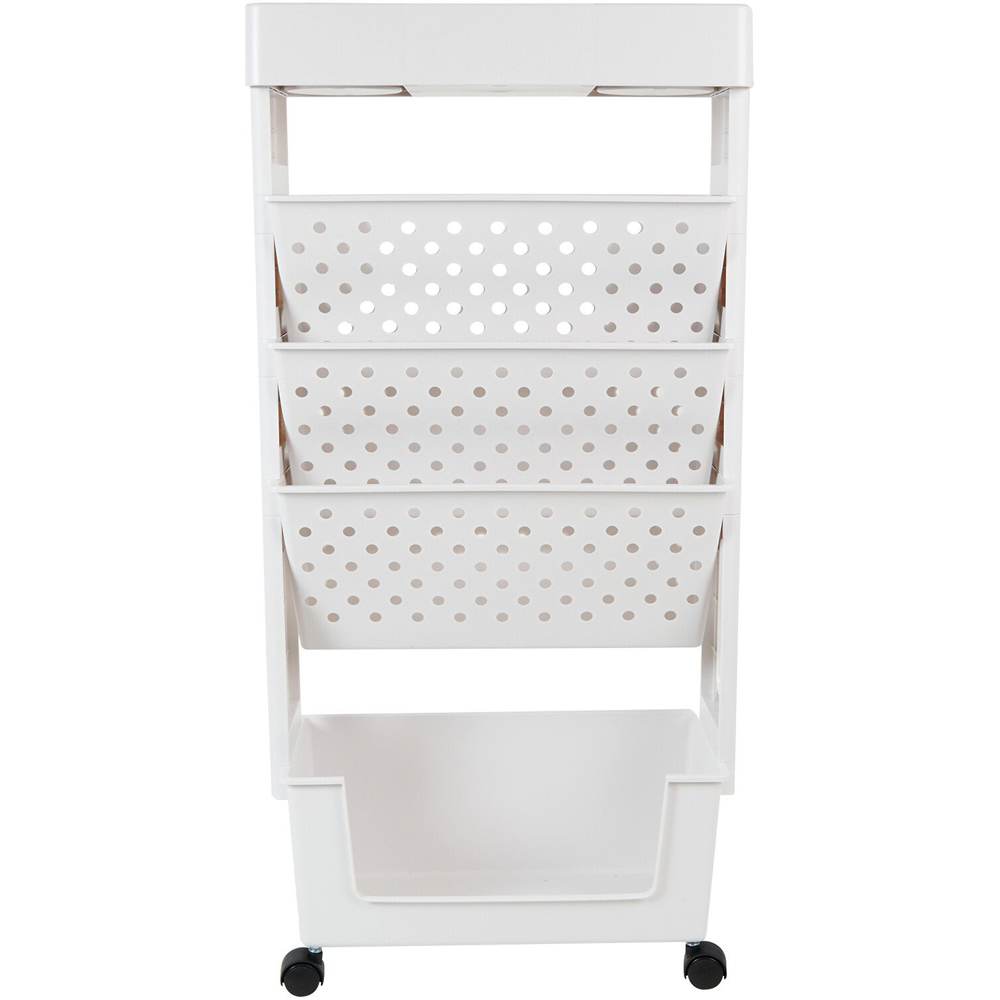Storage Organiser With Wheels - White Image 1
