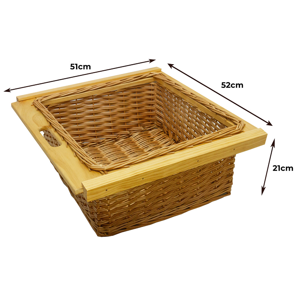 Kukoo Brown Beech and Rattan Wicker Kitchen Basket 3 Pack Image 5