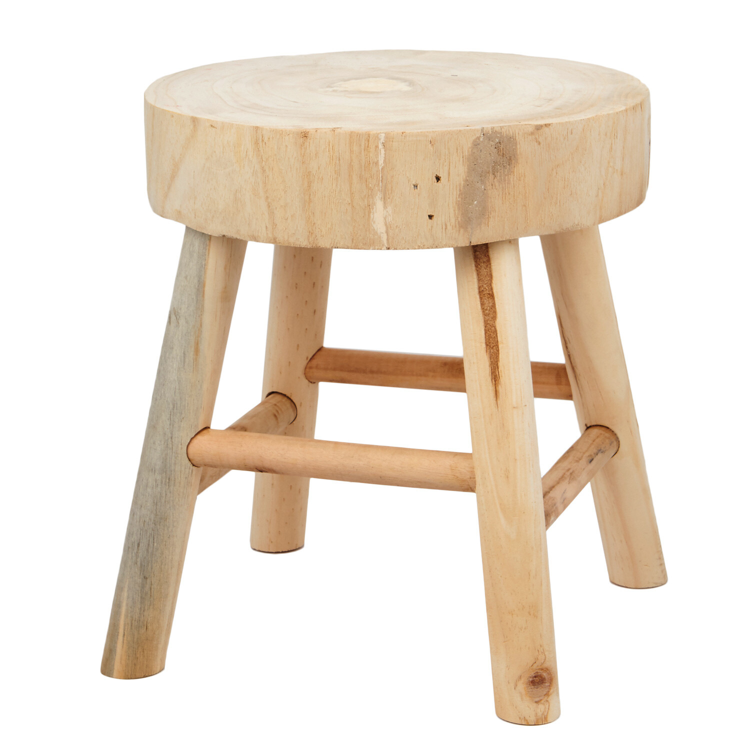 Natural Wooden Footstool Image 2