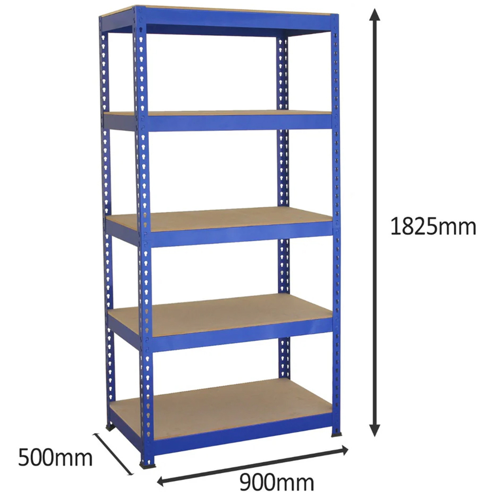 Monster Shop Q-Rax Blue Metal Racking Units and Workbench 90cm 3 Pack Image 5