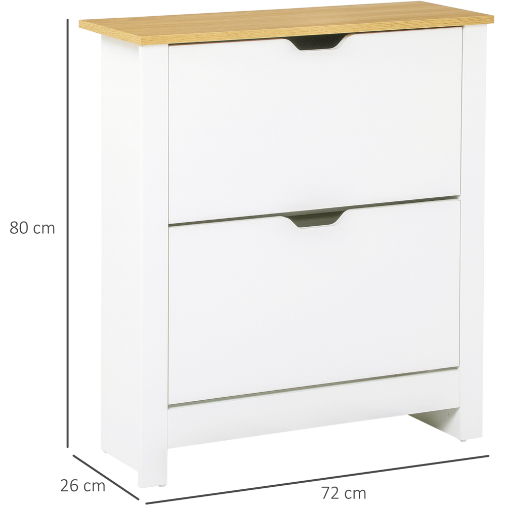 Portland 2 Flip Down Door White Shoe Cabinet Image 9