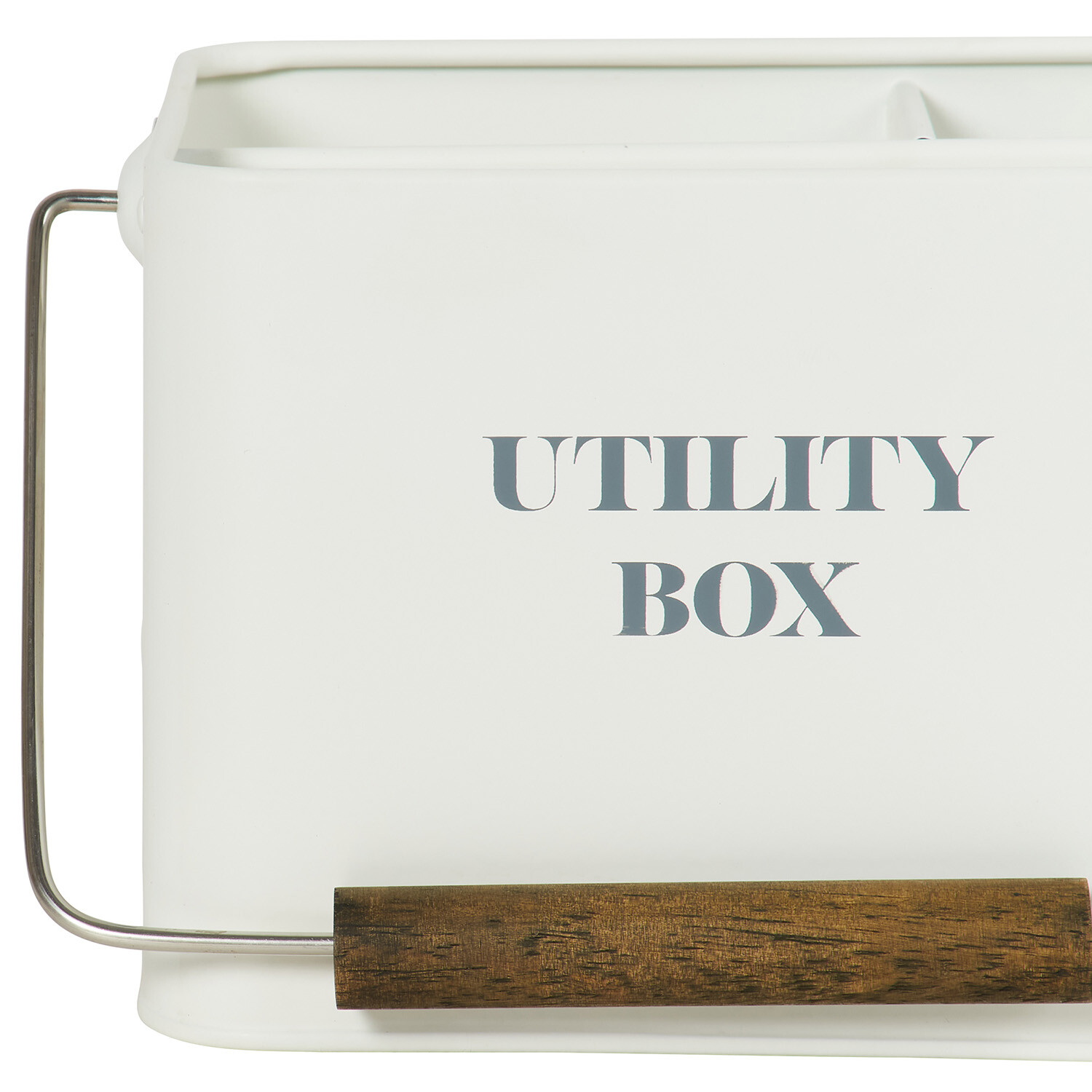 Sanctuary Utility Caddy with Dark Wood Handle - White Image 4