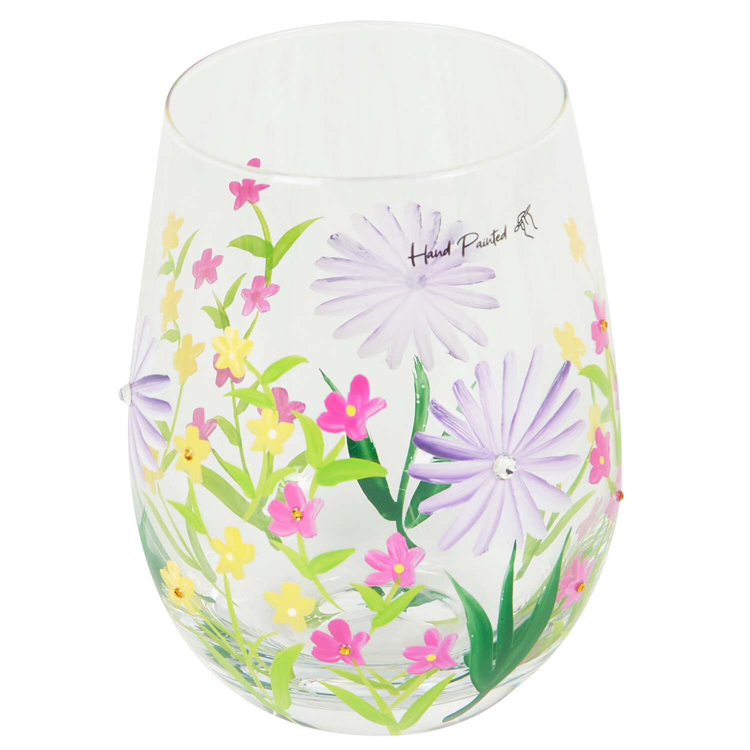 Handpainted Wild Flowers Glass - Multicolour Image 5