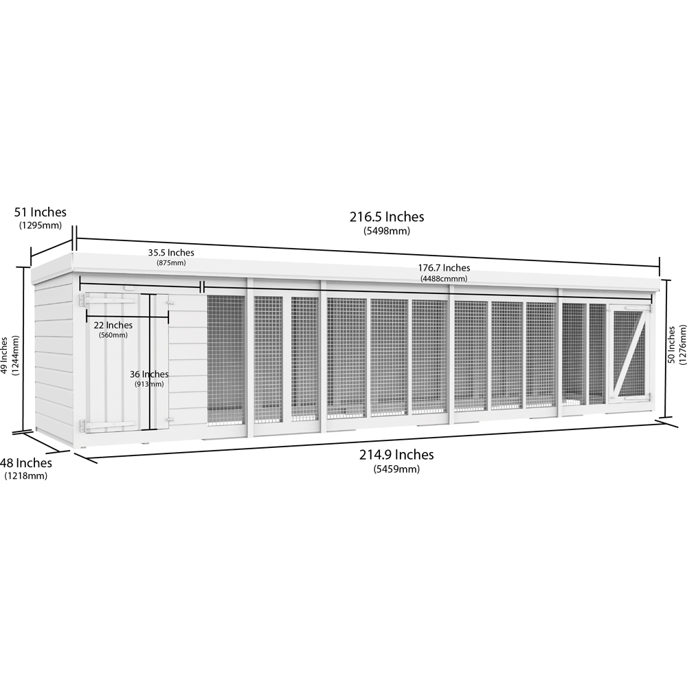 DIY Sheds 18 x 4ft Pressure Treated Tongue and Groove Timber Dog Kennel and Run Image 8