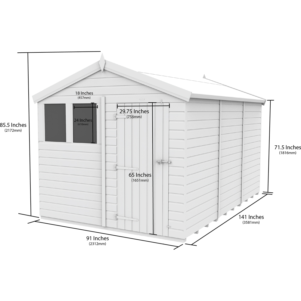 DIY Sheds 8 x 12ft Tongue and Groove Timber Apex Garden Shed Image 8