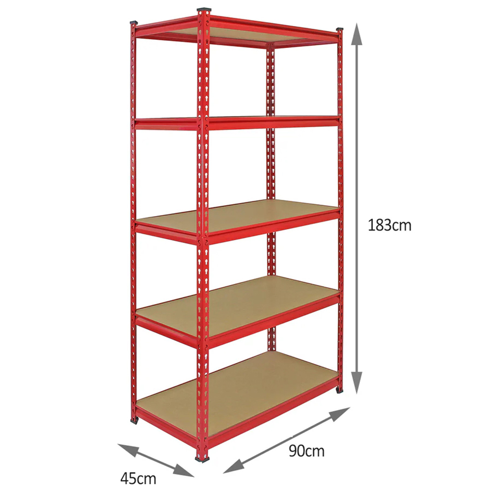 Monster Shop Z-Rax Red Metal Racking Units with Mallet 90cm 5 Pack Image 7