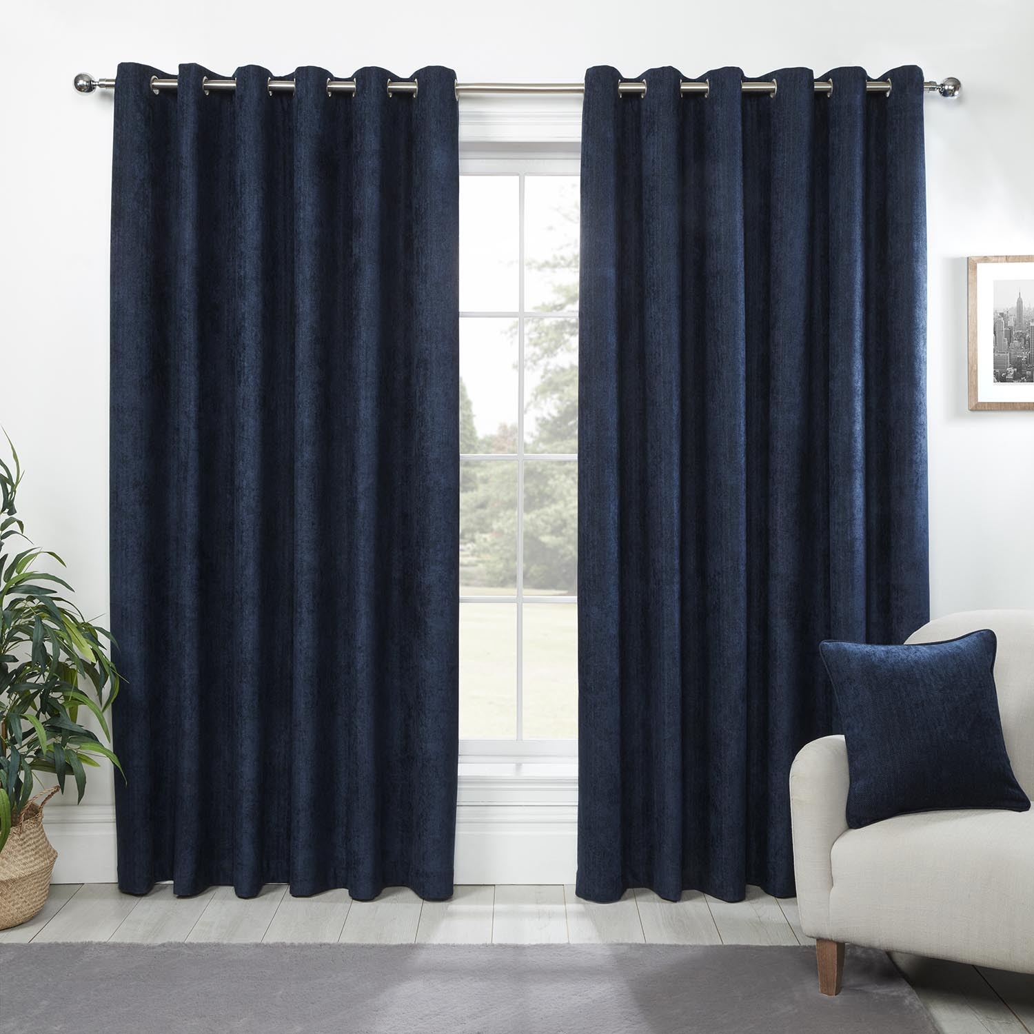 Divante Alden Navy Thermal Curtains 168cm Image 4