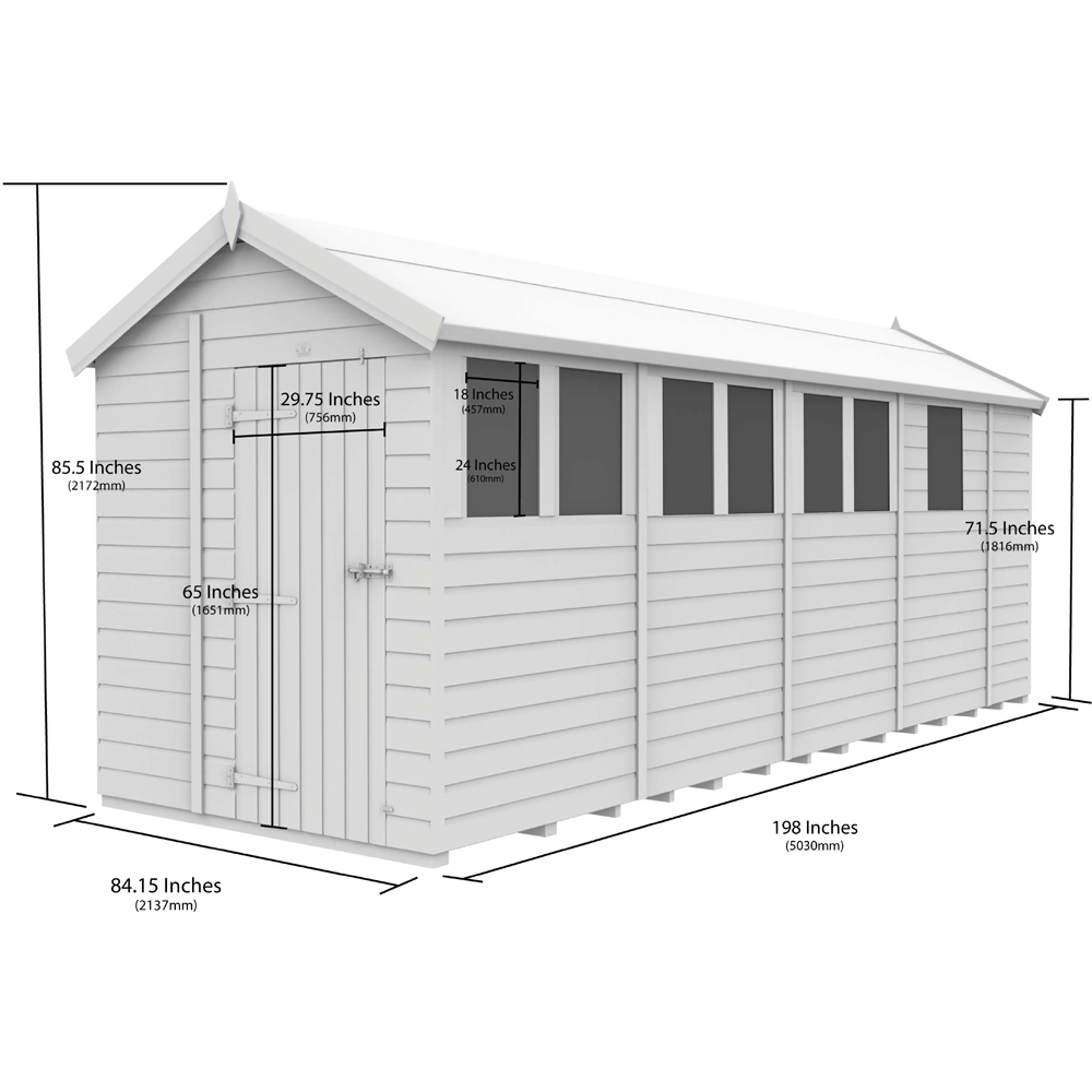 DIY Sheds 7 x 17ft Tongue and Groove Timber Apex Garden Shed Image 9