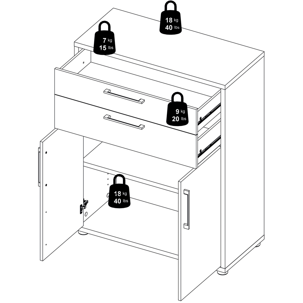 Furniture To Go Prima White 2 Door 2 Drawer 3 Shelf Bookcase Image 9