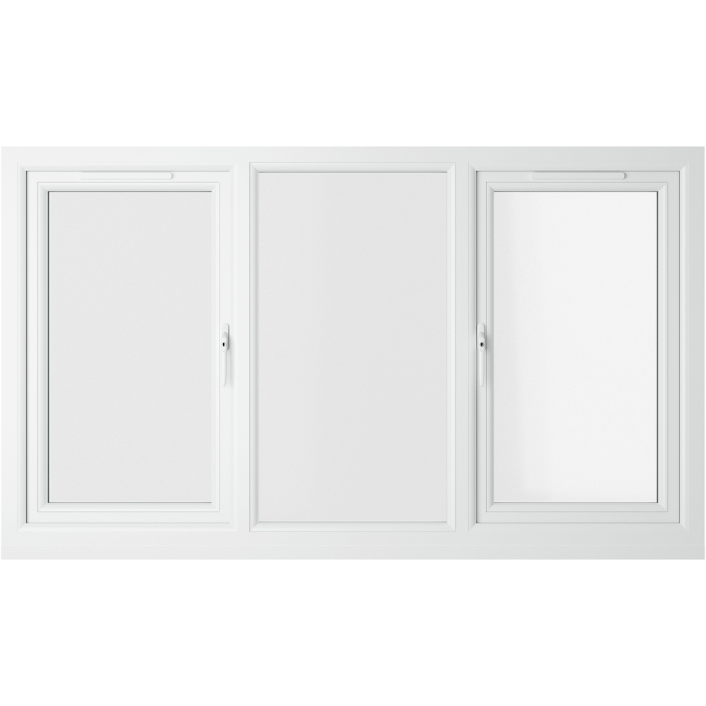 Crystal LH and RH Side Hung Fixed Centre White Clear Glass uPVC Triple Glazed Window 1770 x 1040mm Image 2