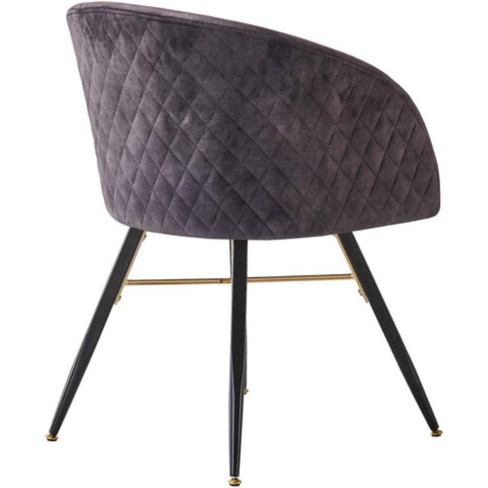 Life Interiors Vittorio Black Velvet Upholstered Dining Chair Image 3