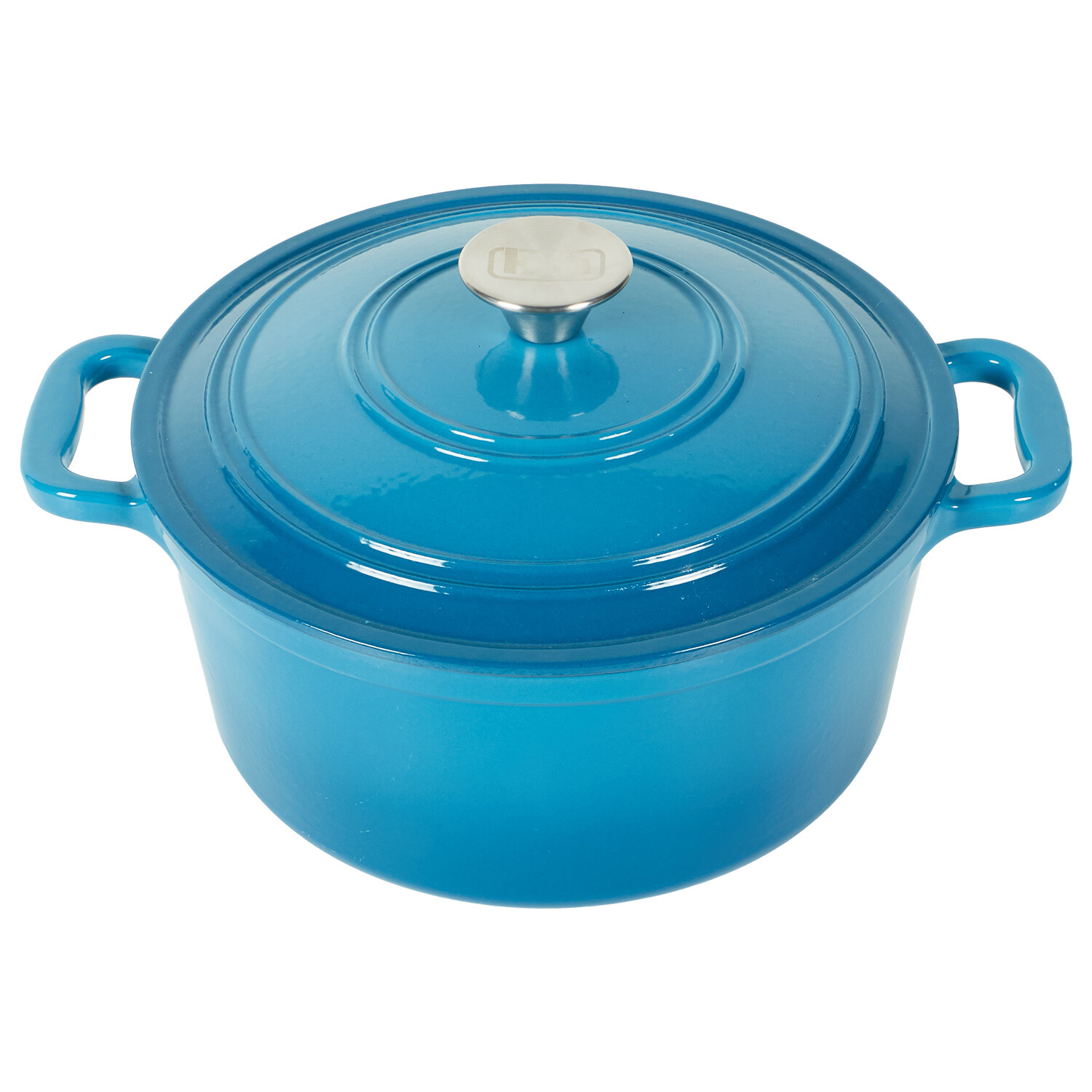 Kitchen Master 24cm Blue Round Casserole Dish with Lid - Blue Image 2