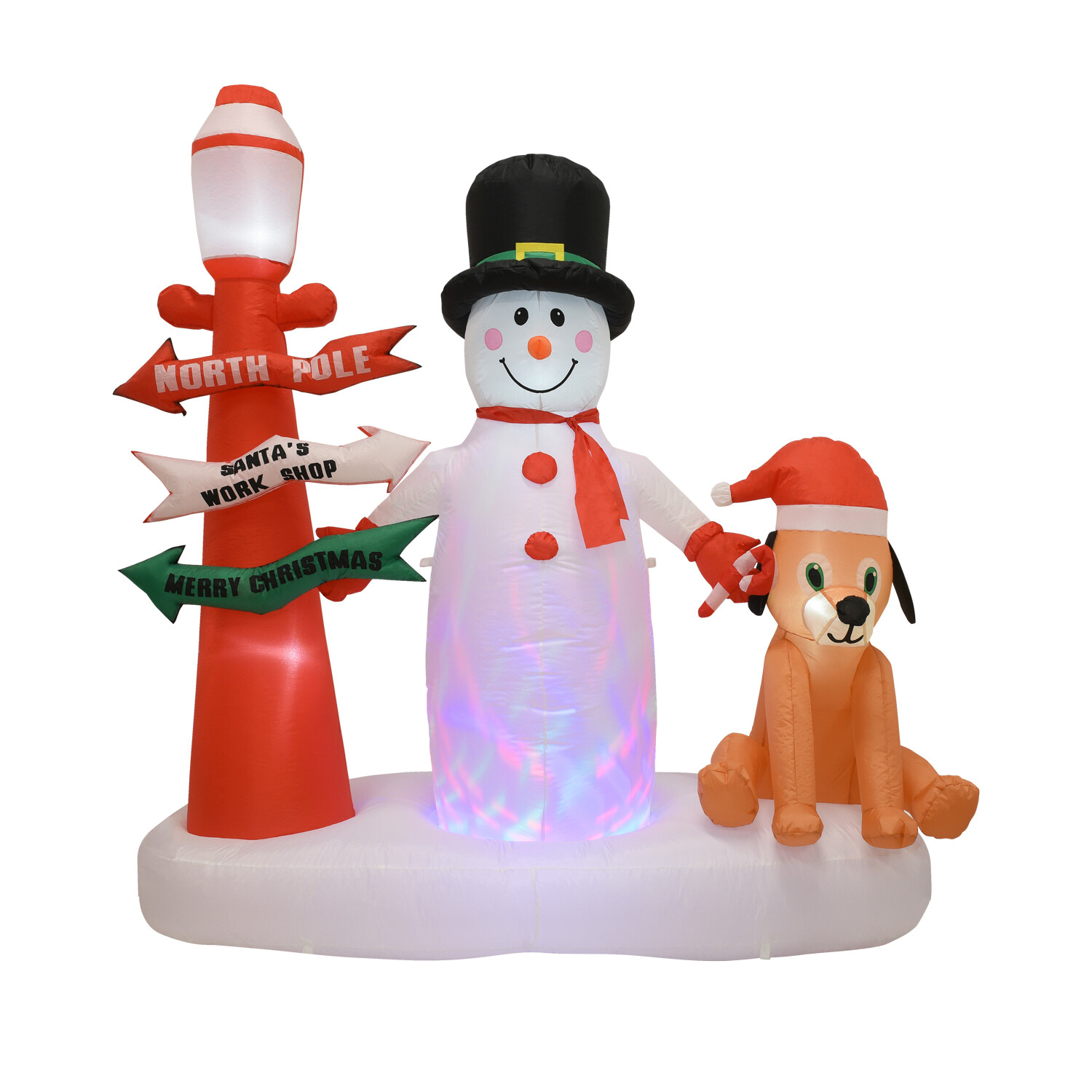 Inflatable Snowman Dog and Road Sign Multicolour Image 4