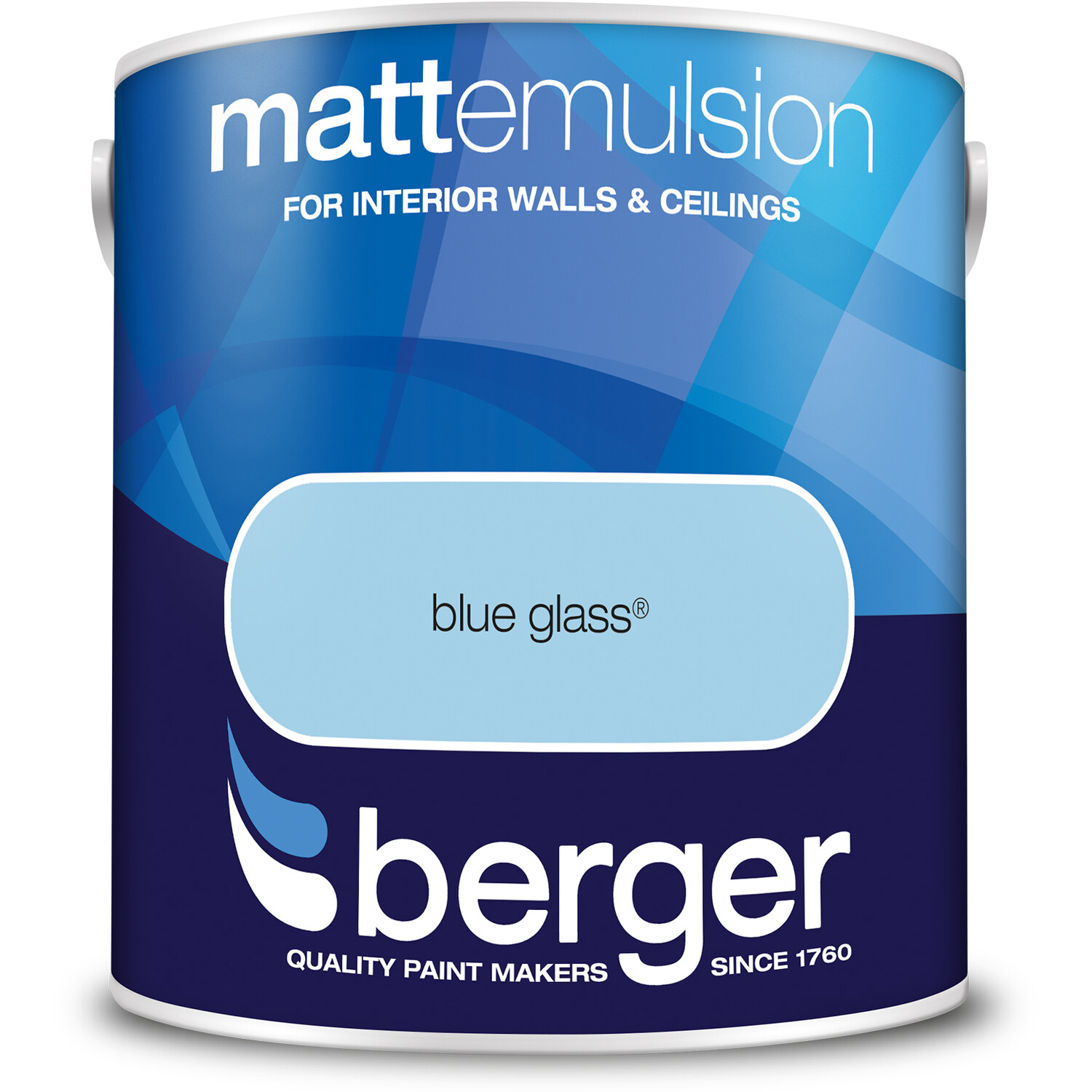 Berger Walls & Ceilings Matt Emulsion Blue Glass 2.5L Image 3