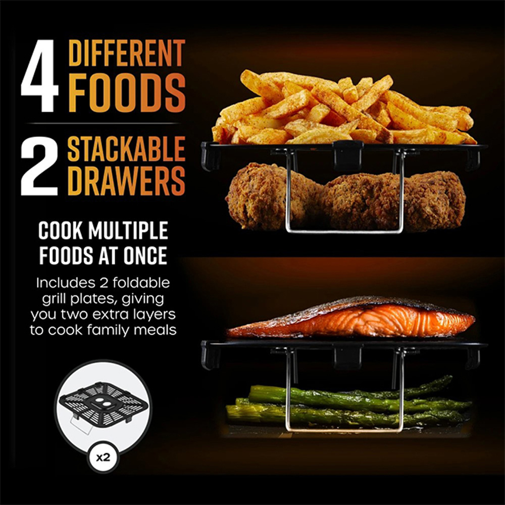 Swan Duo Layer Black 11L Air Fryer Image 3