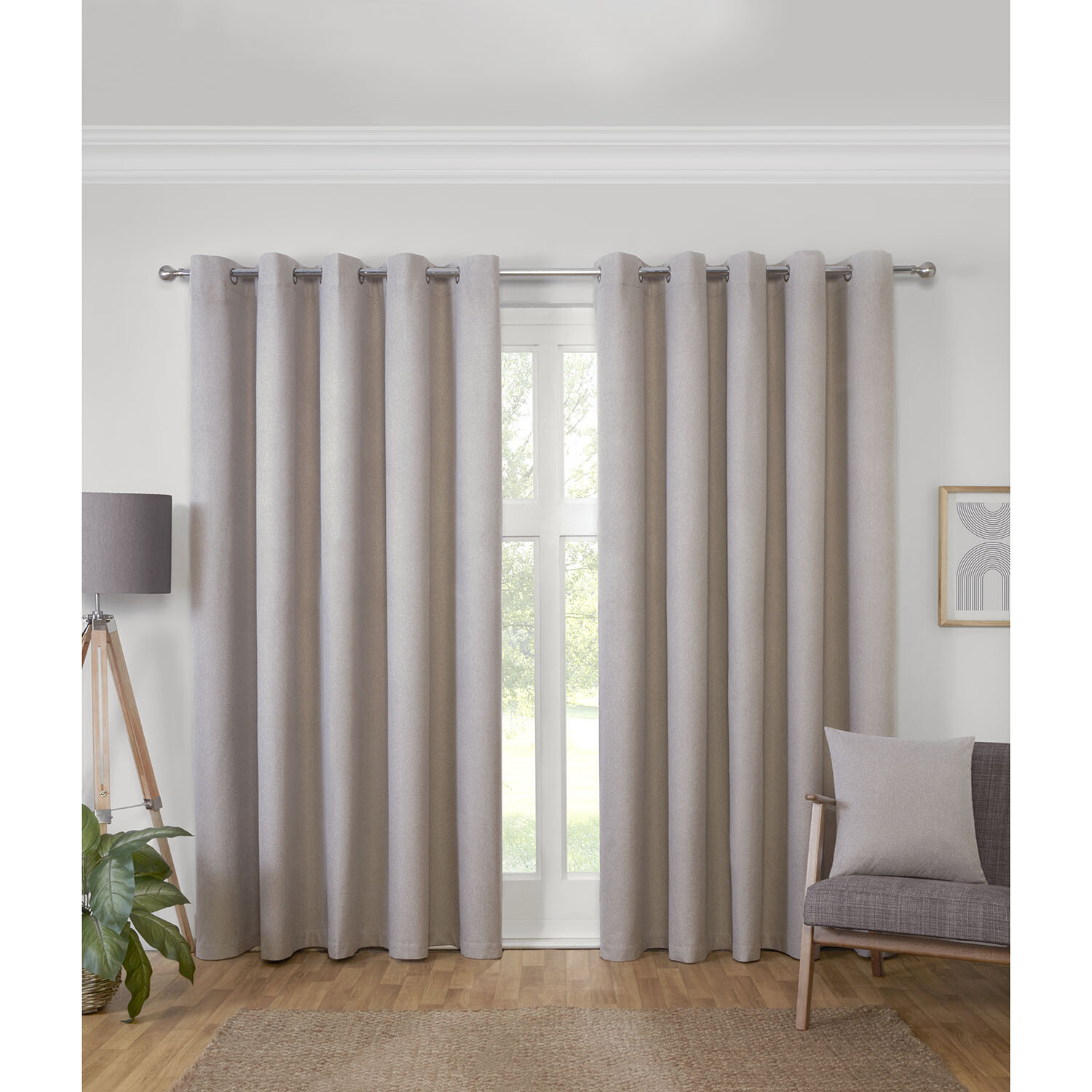Linden Stone Blackout Curtains 229 x 229cm Image 2