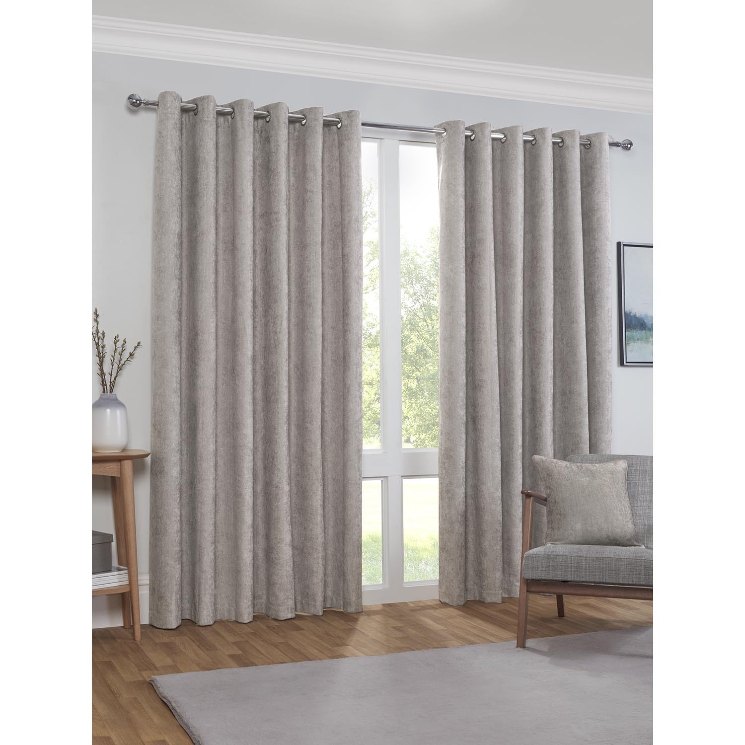 Divante Alden Thermal Curtains - Dove Grey / 137cm / 168cm Image 3