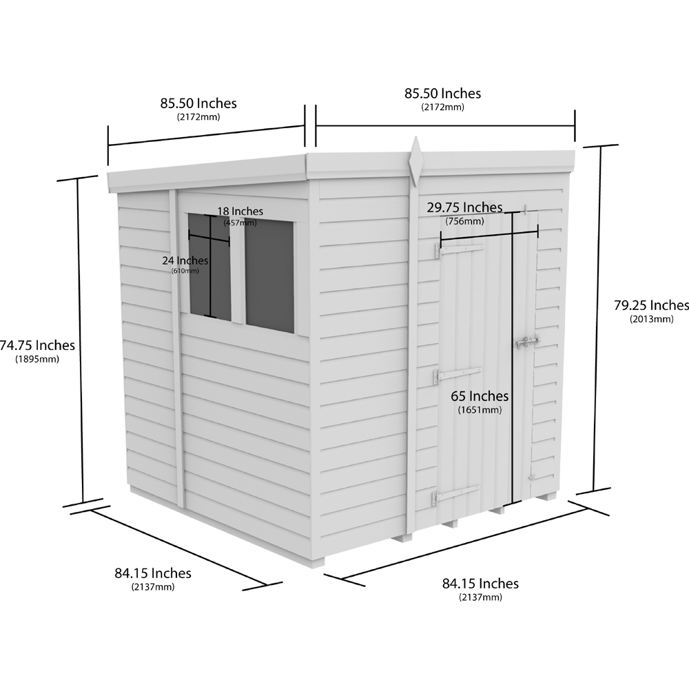 DIY Sheds 7 x 7ft Tongue and Groove Timber Pent Security Garden Shed Image 9