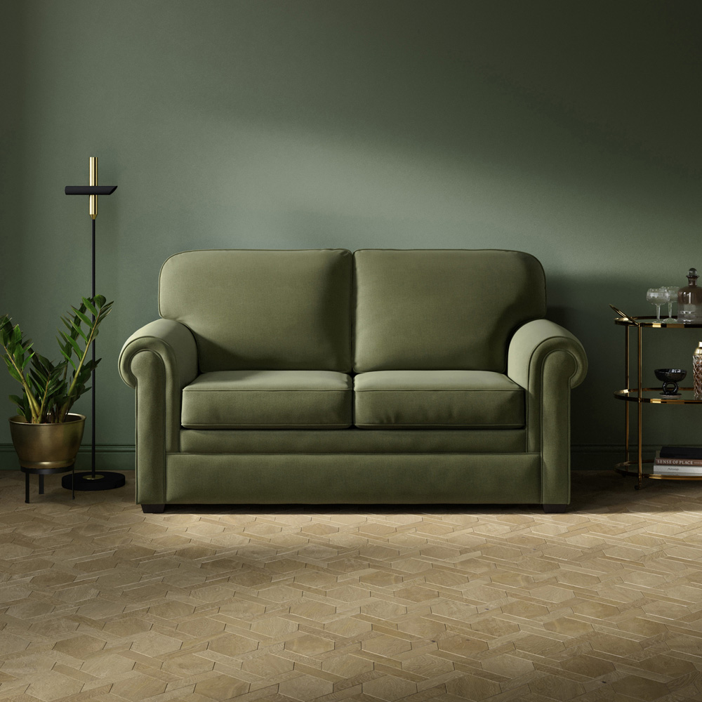 Jay-Be Heritage 2 Seater Luxe Velvet Airforce Sofa Bed with e-Pocket Mattress Image 6