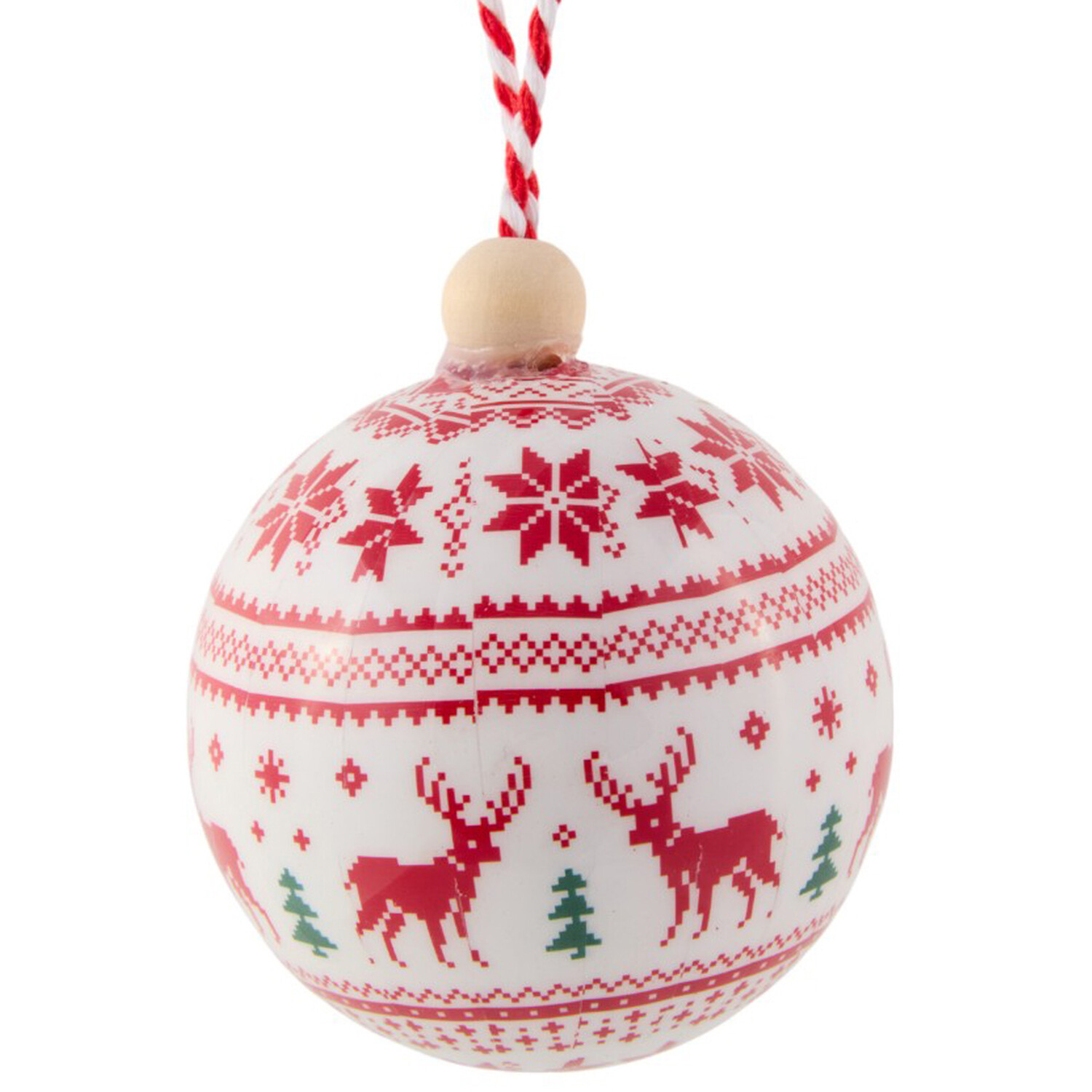 Set of 6 Fairisle BaublesWhite Image 3