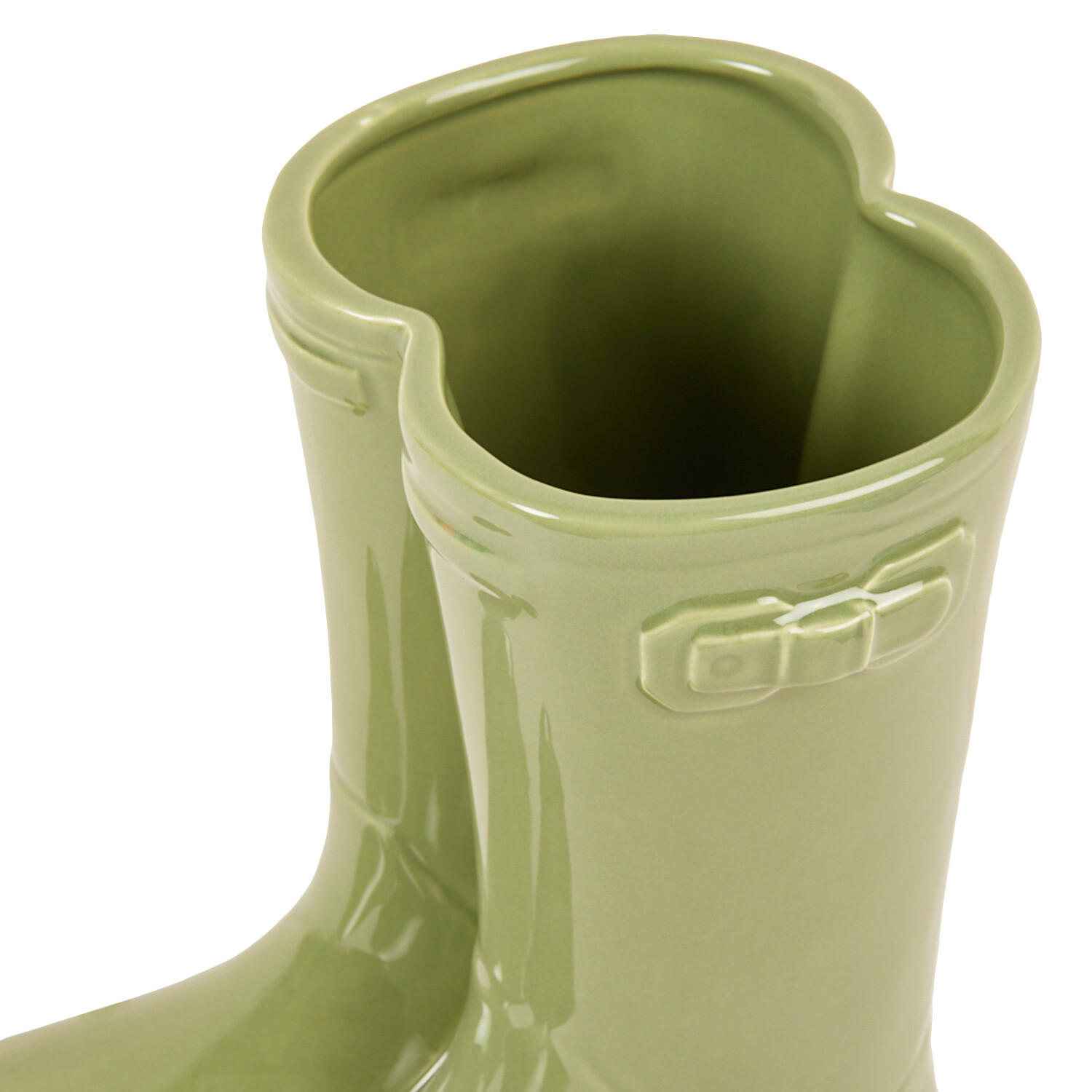 Wellington Boot Vase Ornament 22cm - Green Image 3