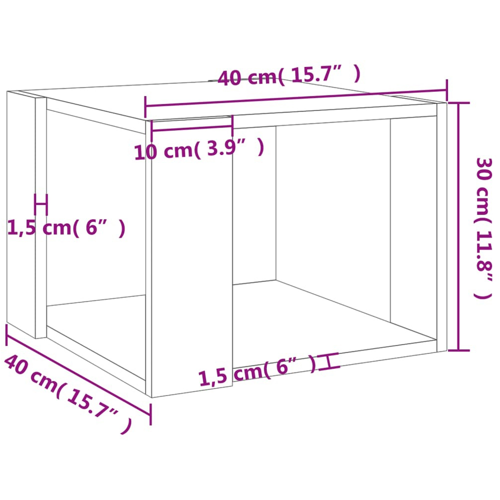 Walplus 2-Tier Concrete Grey Square Coffee Table Image 7