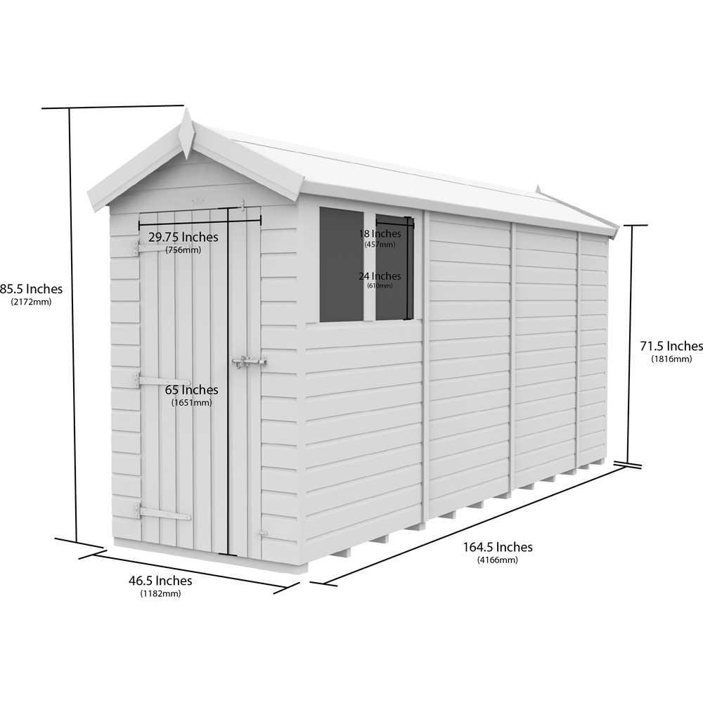 DIY Sheds 4 x 14ft Tongue and Groove Timber Apex Security Garden Shed Image 9