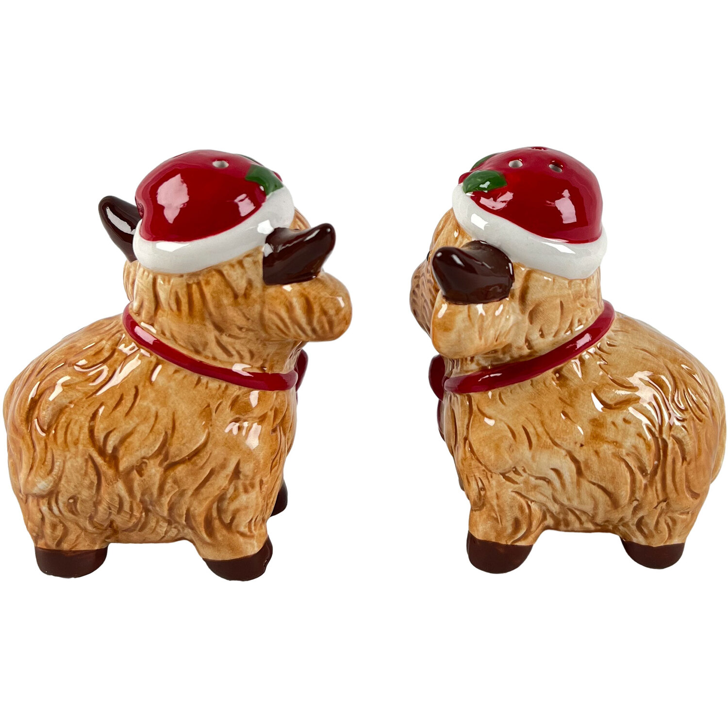 Highland Cow Salt and Pepper Shakers Brown and Red Image 2