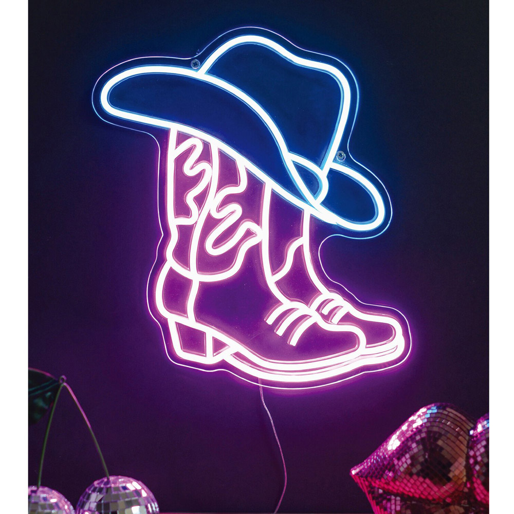 Cowboy Hat Pink Neon Sign Image 5