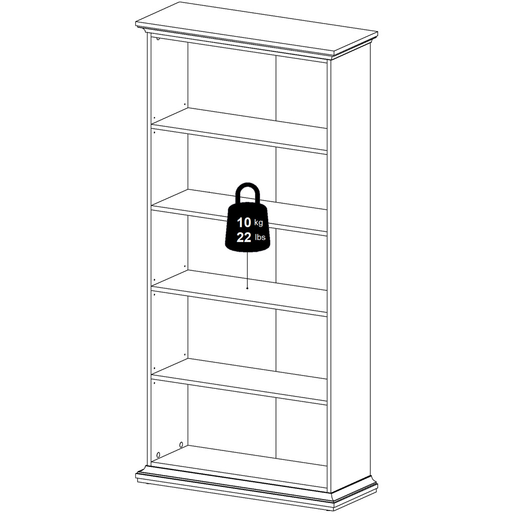 Furniture To Go Paris White 5 Shelf Tall Bookcase Image 8