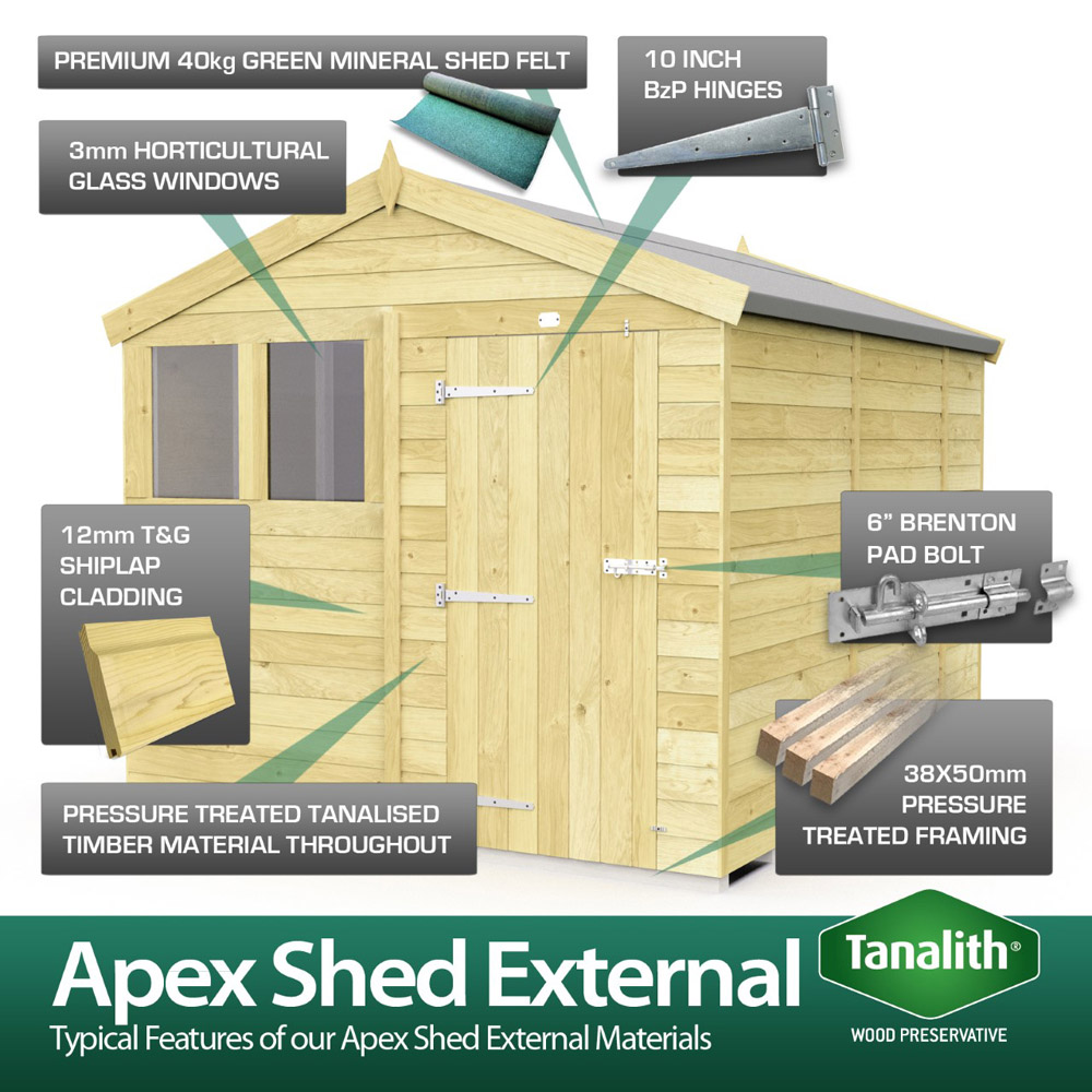 DIY Sheds 4 x 10ft Tongue and Groove Timber Apex Security Garden Shed Image 4
