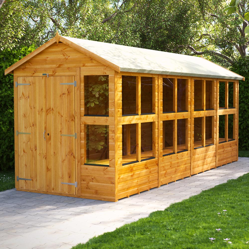 Power Sheds 16 x 6ft Double Door Apex Potting Shed Image 2