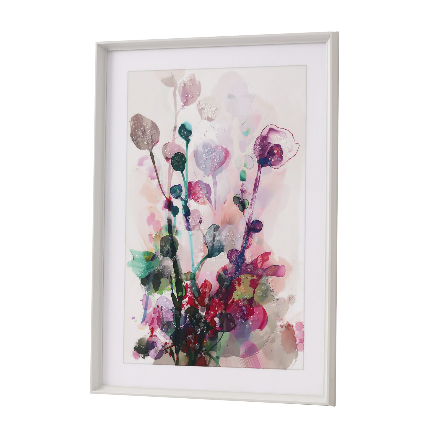 Watercolour Bloom Embellished Framed Art Multicolour Image 7
