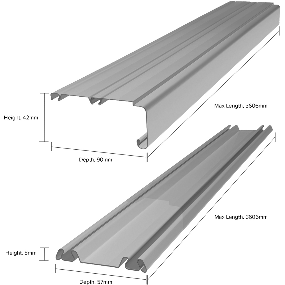 Spacepro 142 inch Silver Sliding Wardrobe Track Set 3606mm Image 3