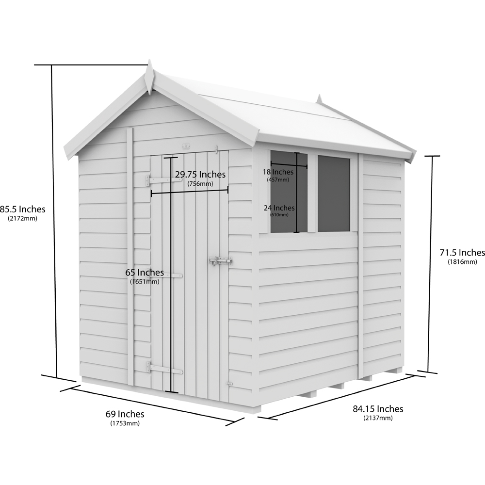 DIY Sheds 6 x 7ft Tongue and Groove Timber Apex Security Garden Shed Image 9