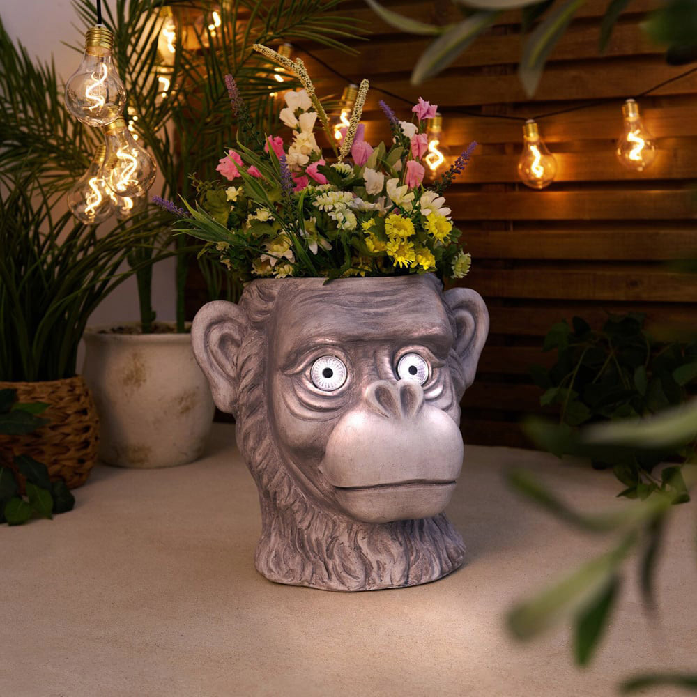 Solar Monkey Planter Grey Image 6