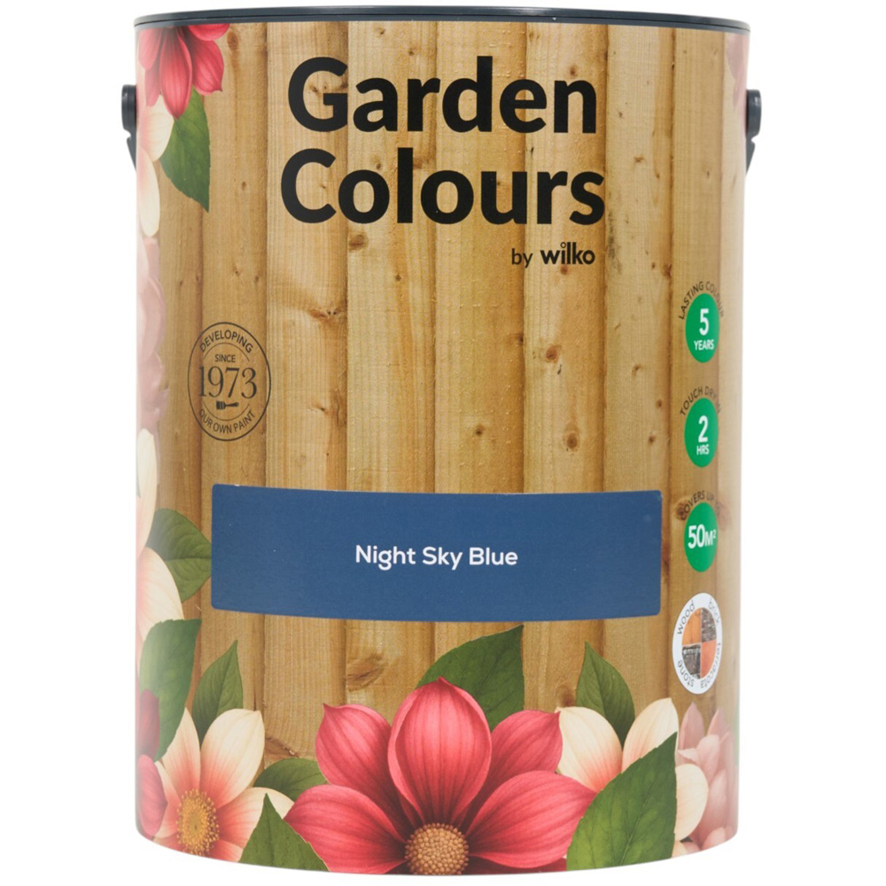 Wilko Garden Colours Night Sky Blue Wood Paint 5L Image 10